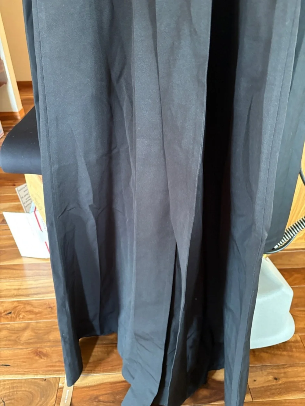 High-Neck Black Short-Sleeve Maxi Dress